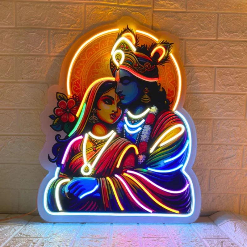 Radha Krishna Neon Wall Art