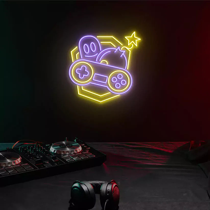 Retro Fun Game Controller Neon Sign