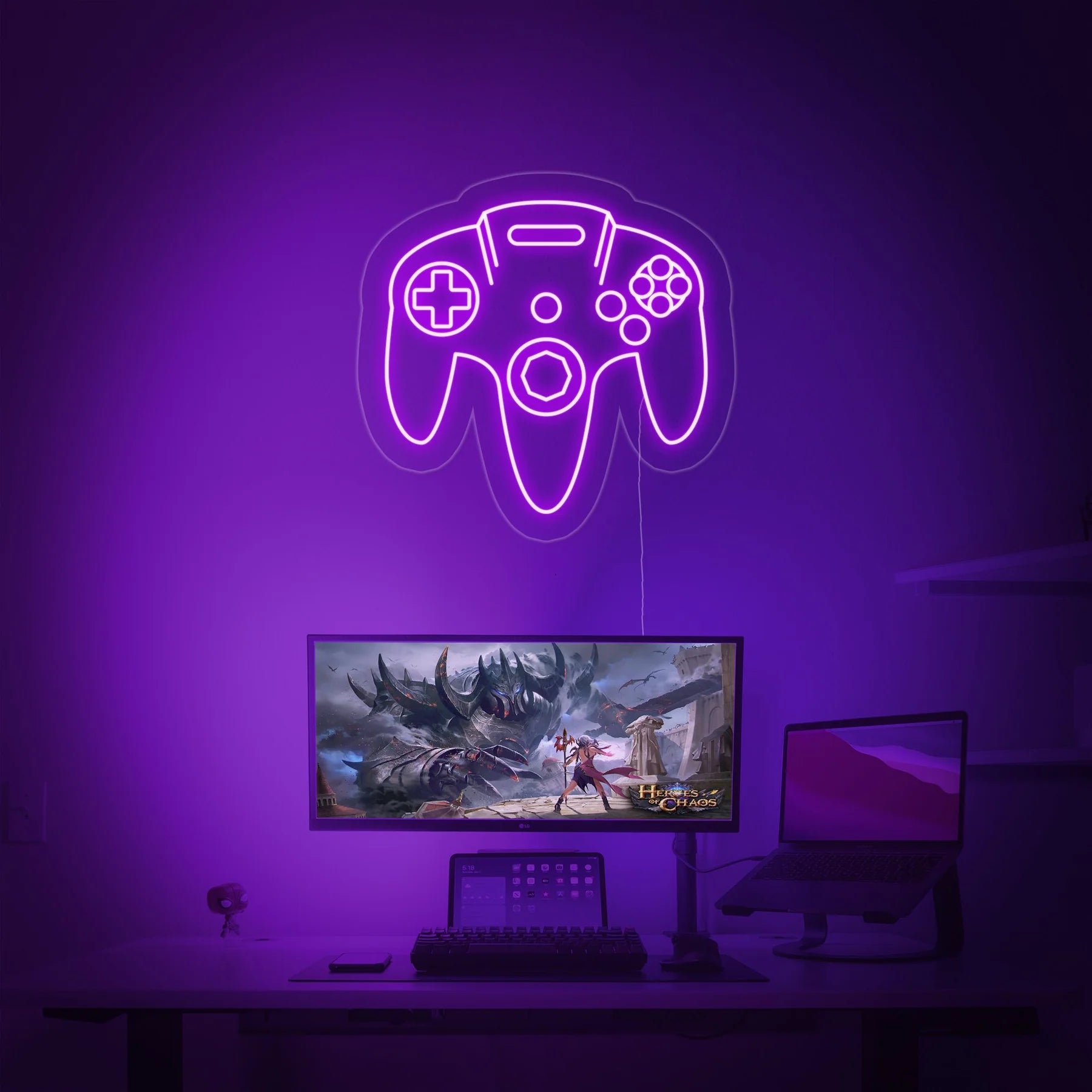 Retro Game Controller Neon Sign