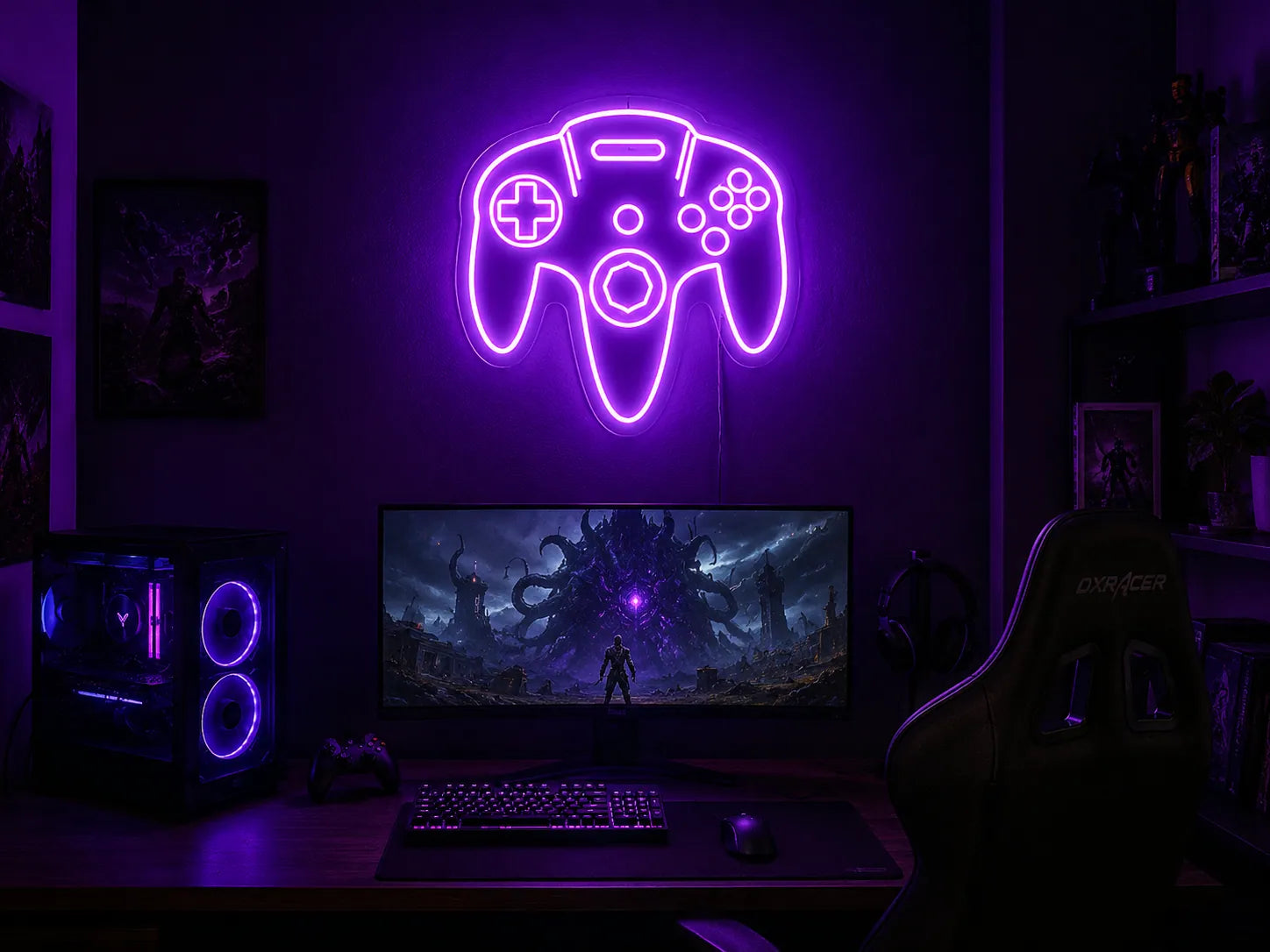 Retro Game Controller Neon Sign