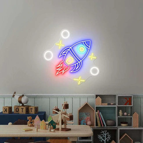 Rocket Ship LED Neon Sign