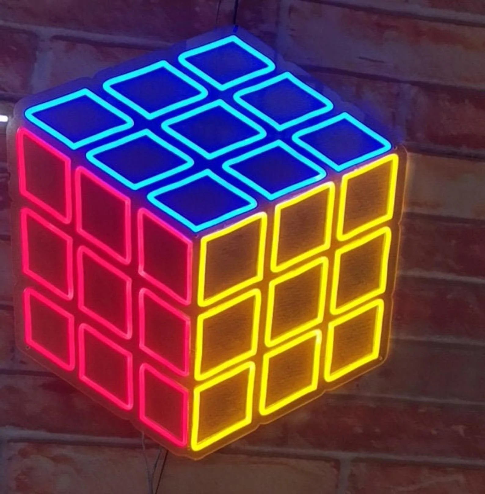 Rubik's Cube Neon Sign