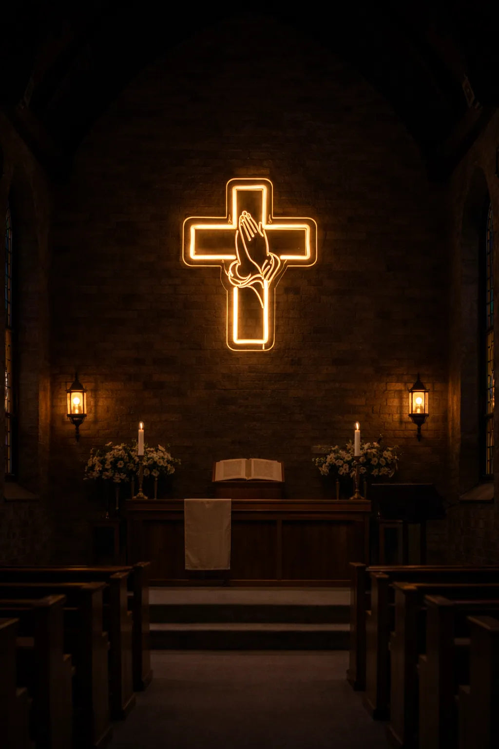 Christian Cross LED Neon Sign for Church Decor