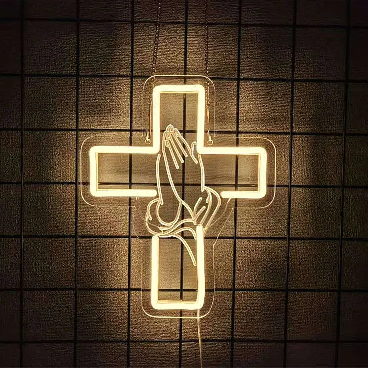 Christian Cross LED Neon Sign for Church Decor