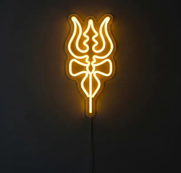 Divine Trishul LED Neon Decor for Prayer Room