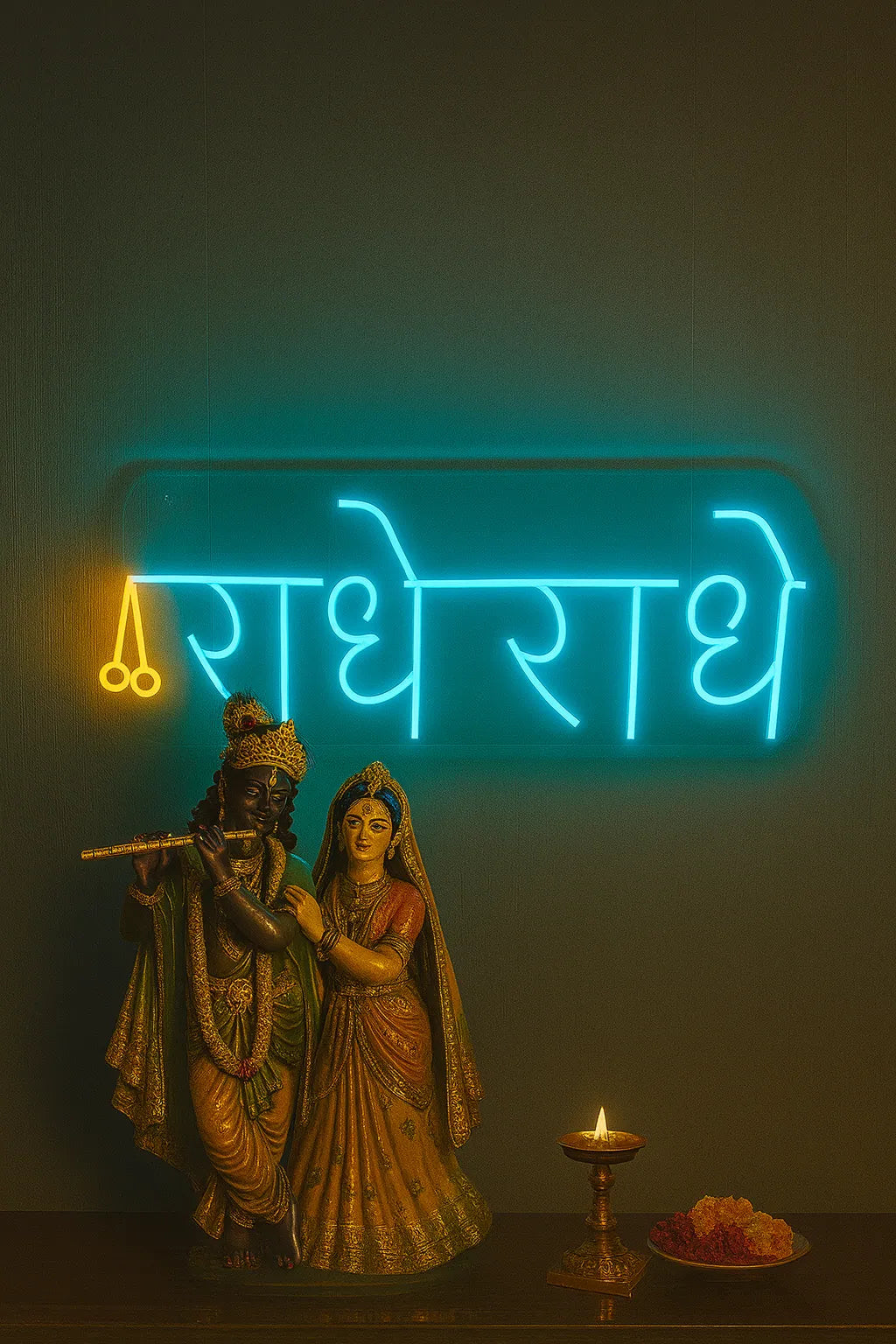 Radha Krishna Neon Light for Spiritual Spaces