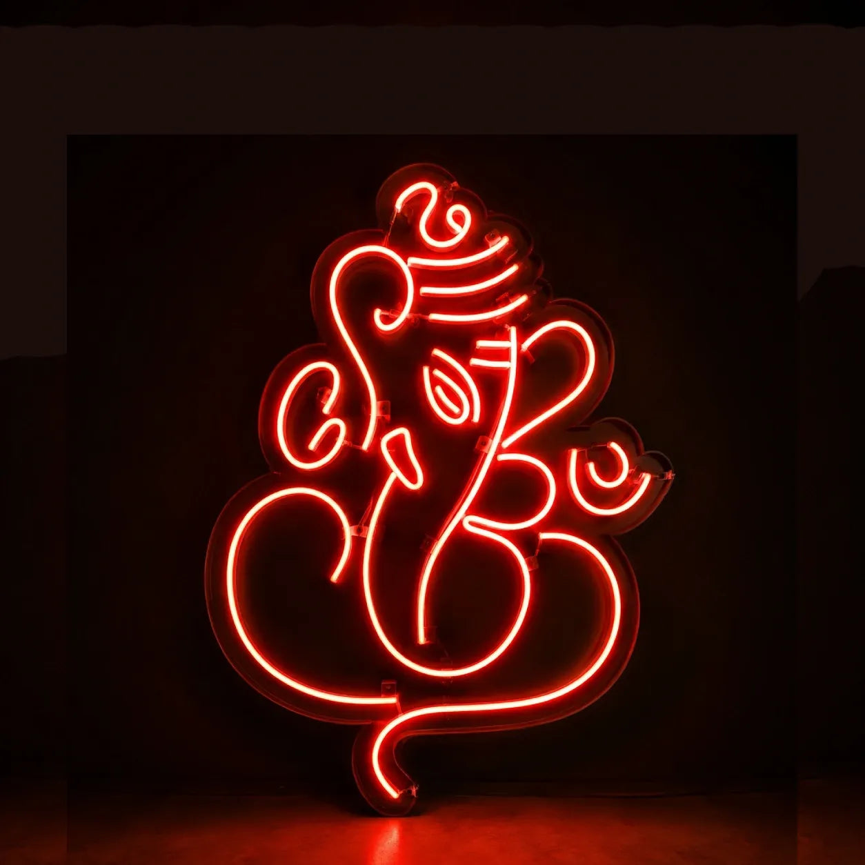 Ganpati Bappa Neon Wall Decor for Mandir