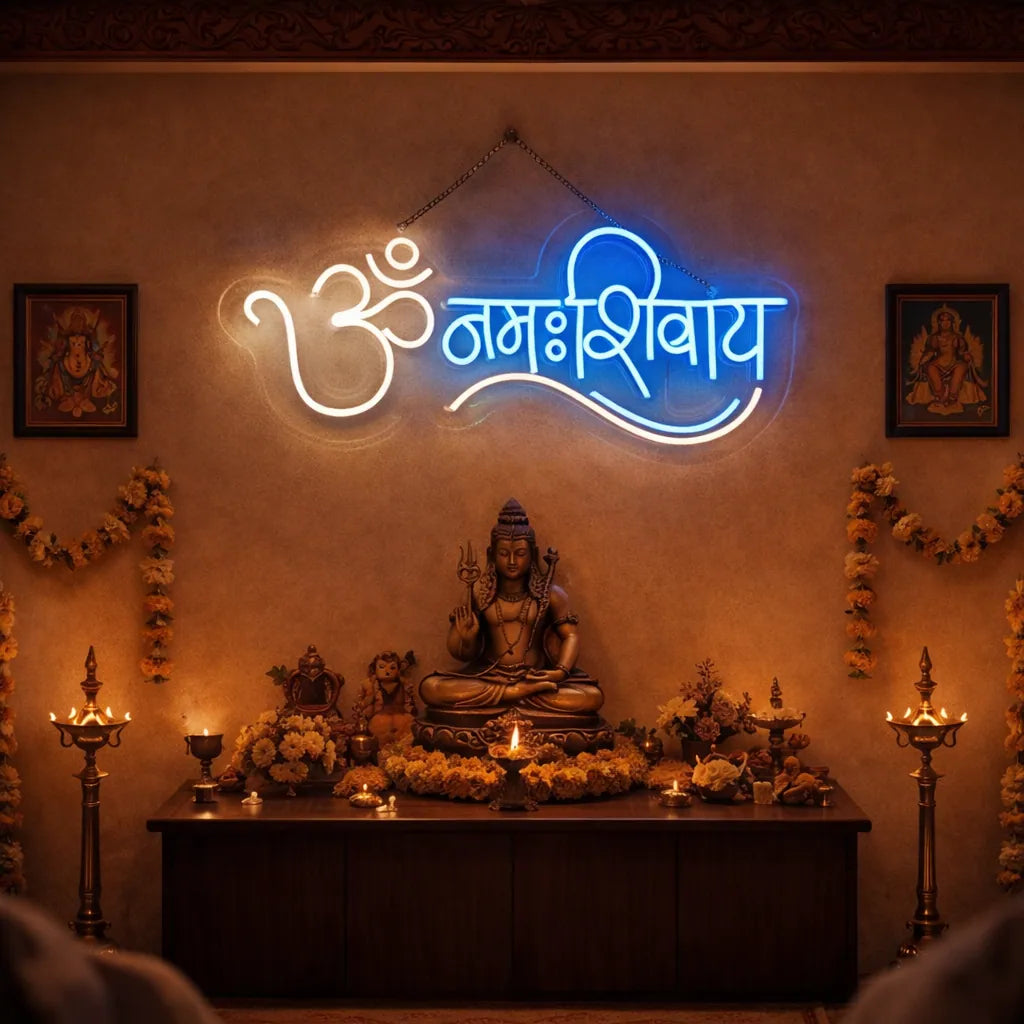 Om Namah Shivaya LED Neon Sign for Home Temple
