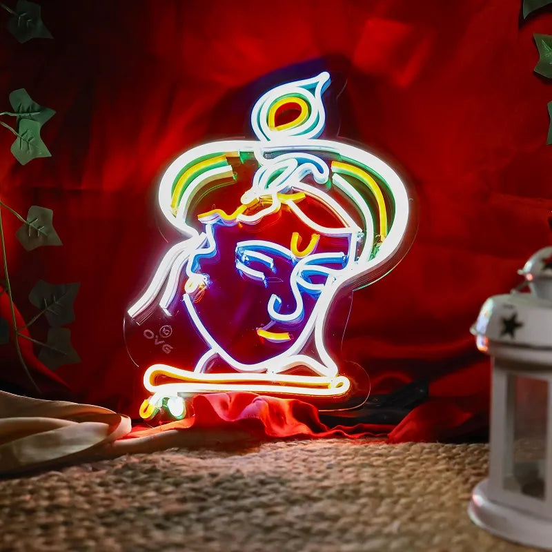 Lord Krishna LED Neon Sign for Home Temple