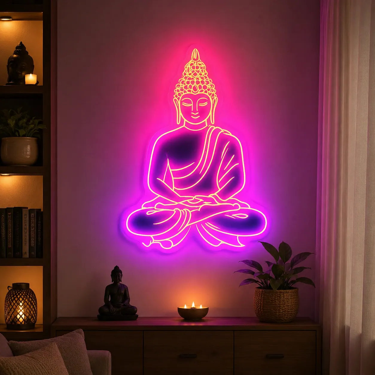 Spiritual Buddha LED Neon Sign for Wellness Spaces