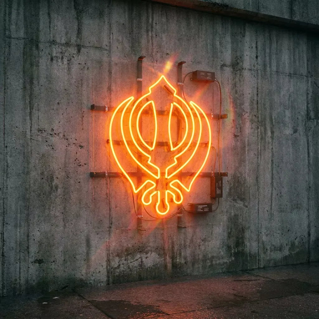 Sikh Religious Symbol Neon Sign