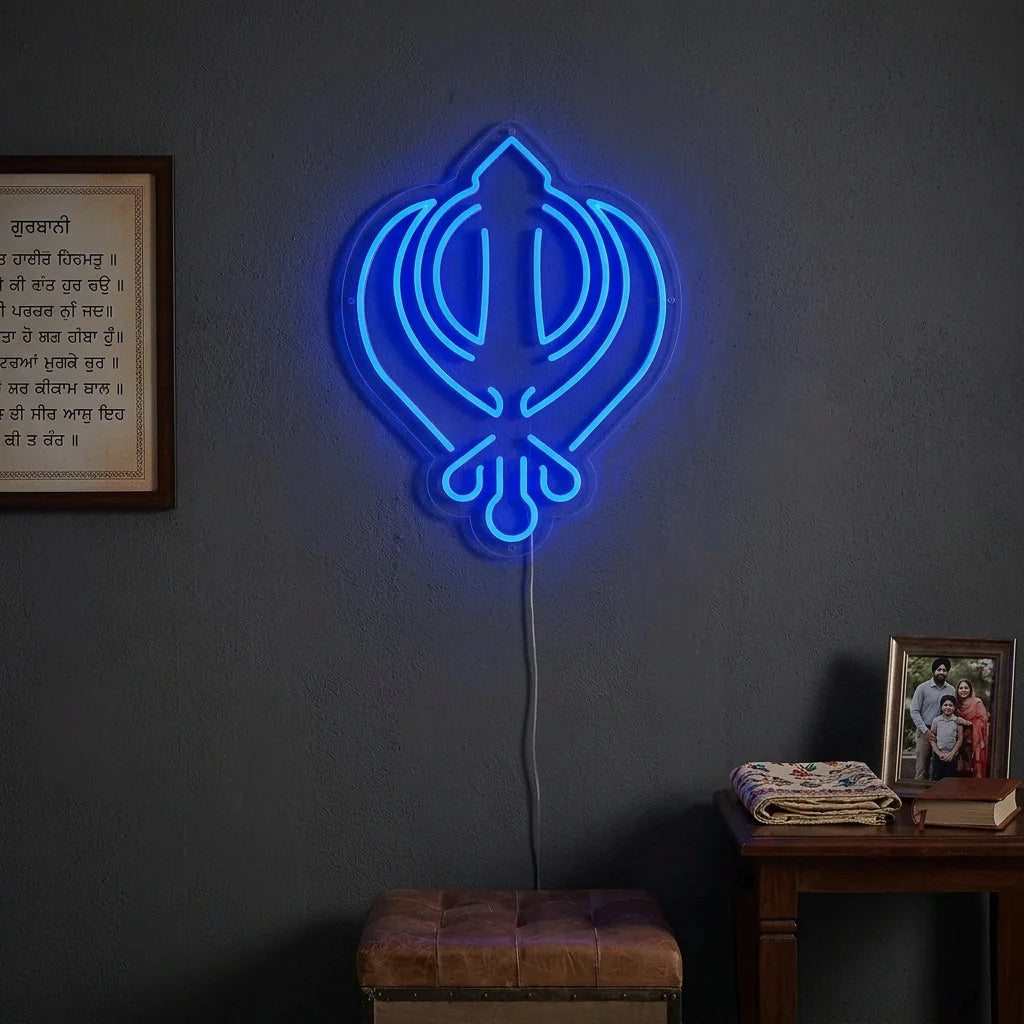 Sikh Religious Symbol Neon Sign