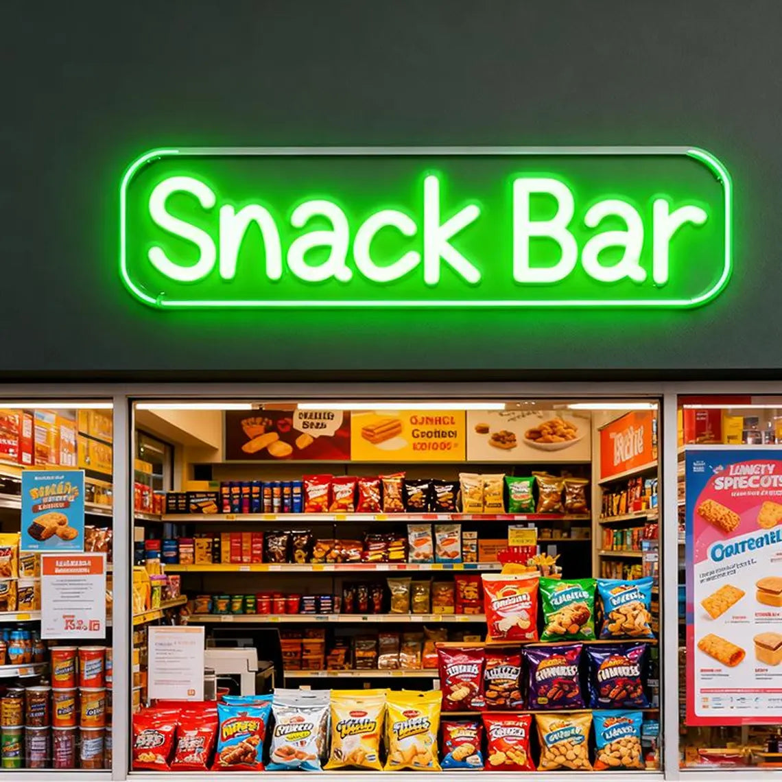 Snack Bar Neon Sign
