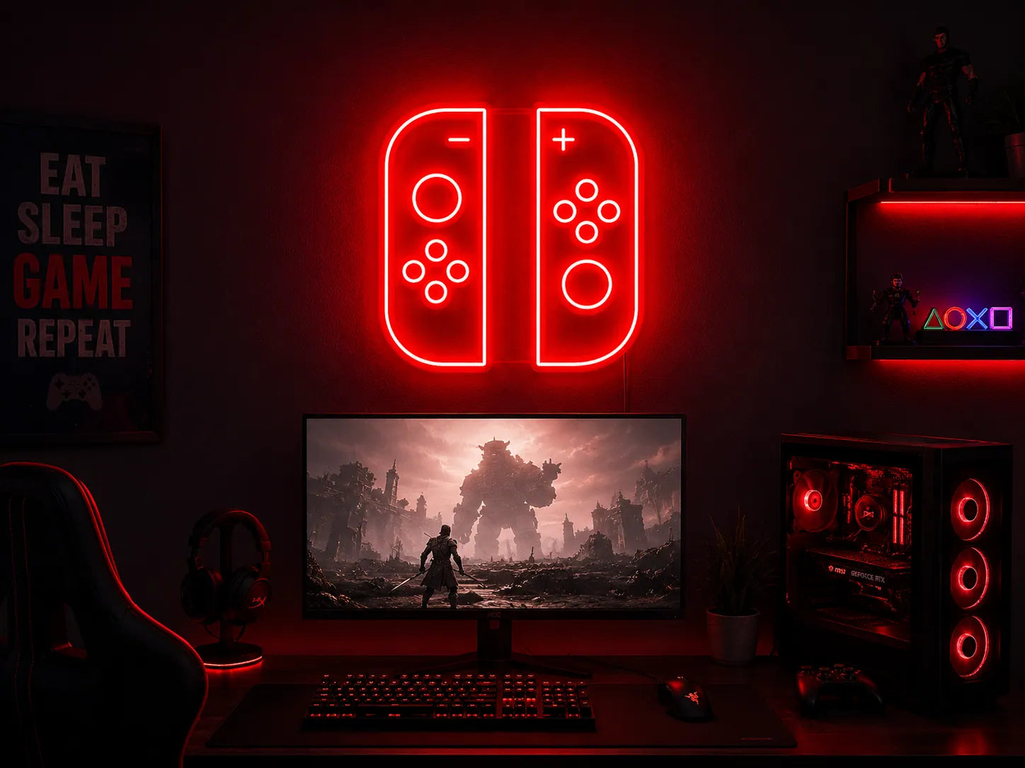 Switch Joy Con Gaming Controllers Neon Sign