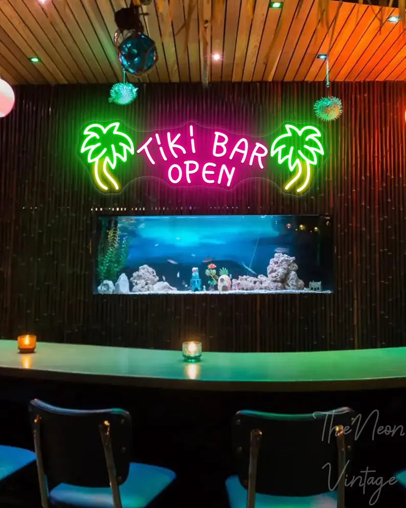 Tiki BAR OPEN Neon Sign