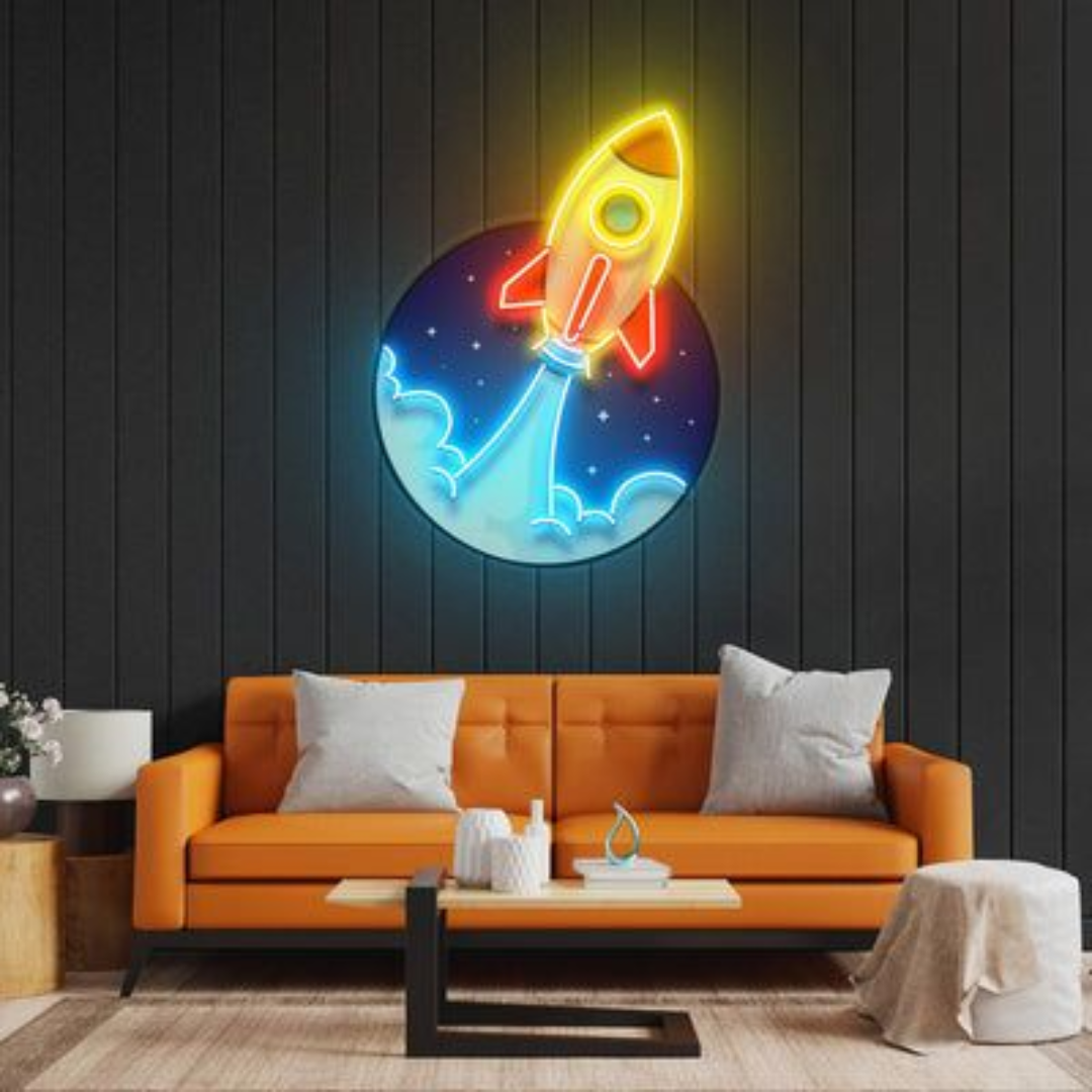 Rocket UV Print Neon Sign