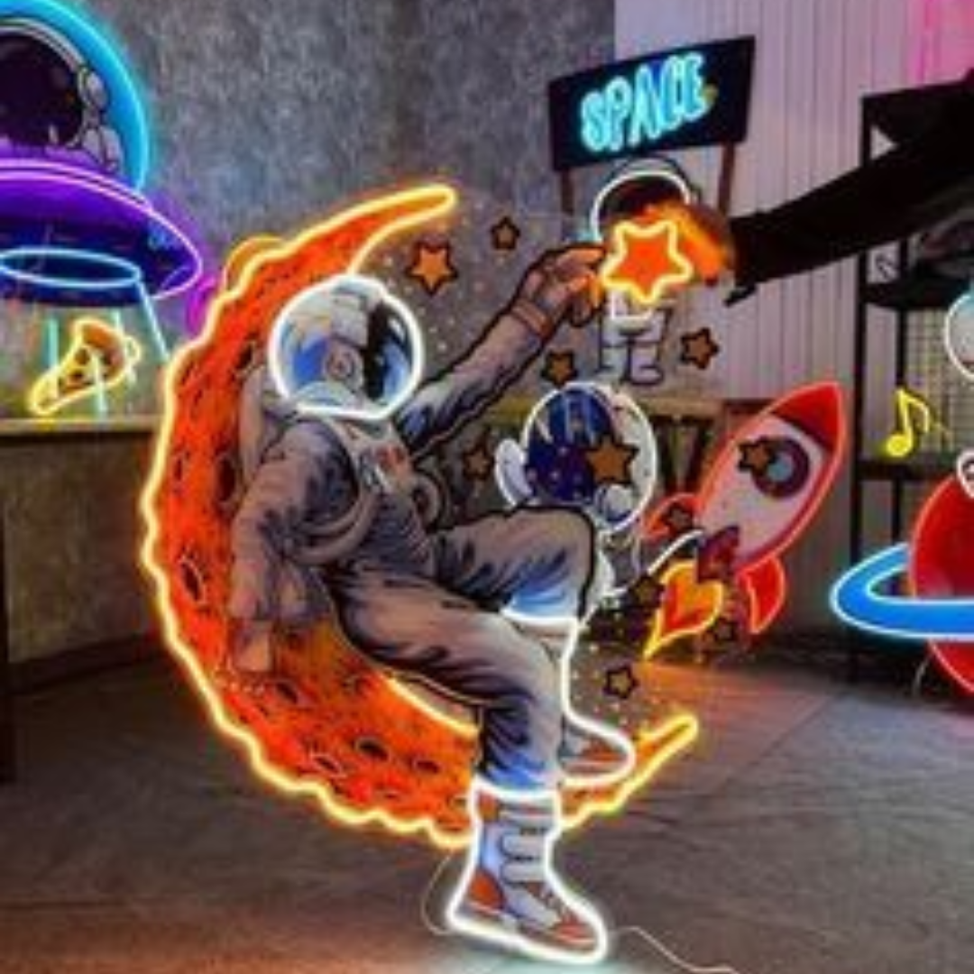 Astronaut Digital Print Neon Sign