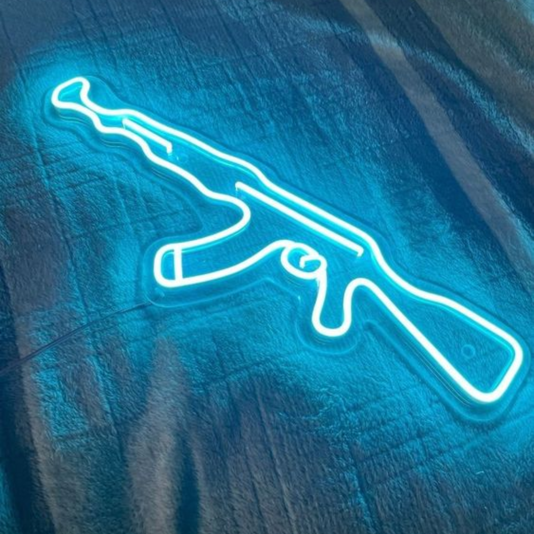 Gun Neon Sign