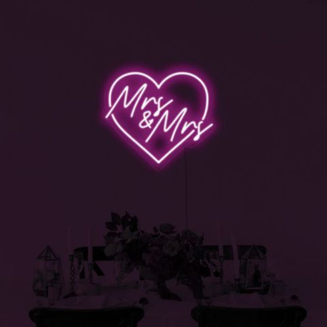 Mr & Mrs Heart Neon Sign