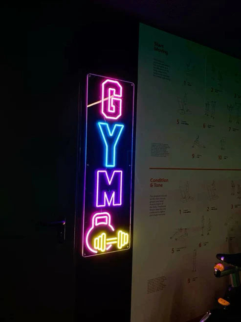 Vertical Gym Neon Sign LED Light