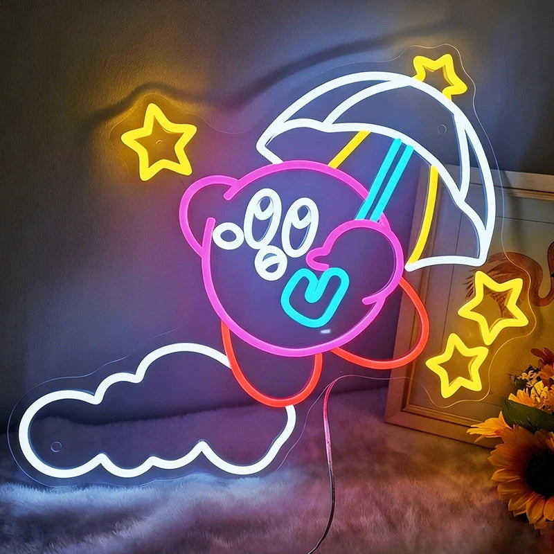 Waddle Dee Kirby Neon Bedroom Sign
