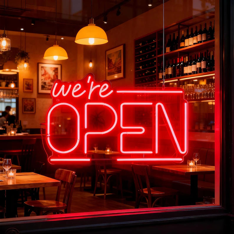 We Are Open Neon Light