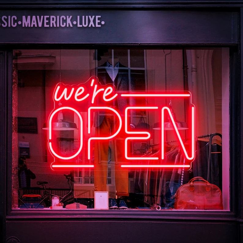 We Are Open Neon Light