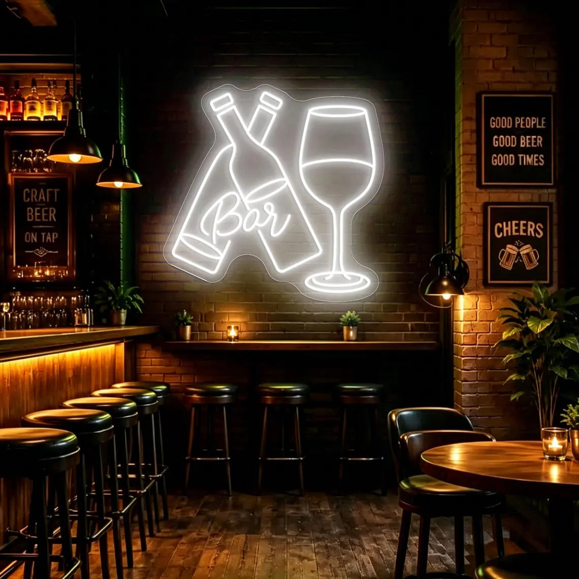 Wine Glass Bottle LED Neon Light