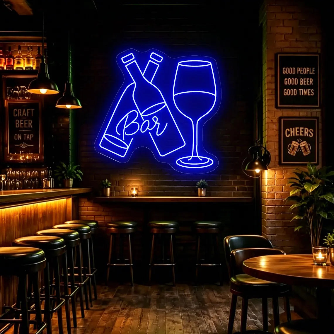 Wine Glass Bottle LED Neon Light
