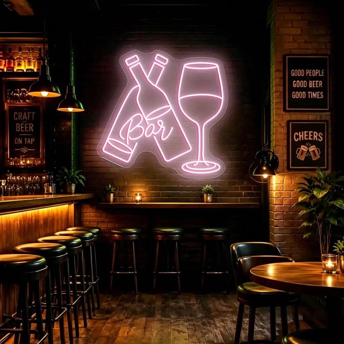 Wine Glass Bottle LED Neon Light