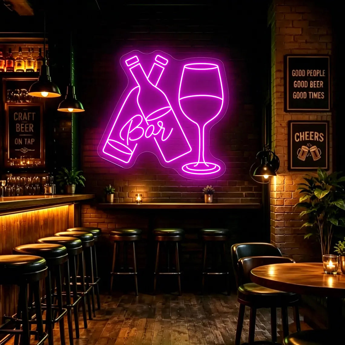 Wine Glass Bottle LED Neon Light