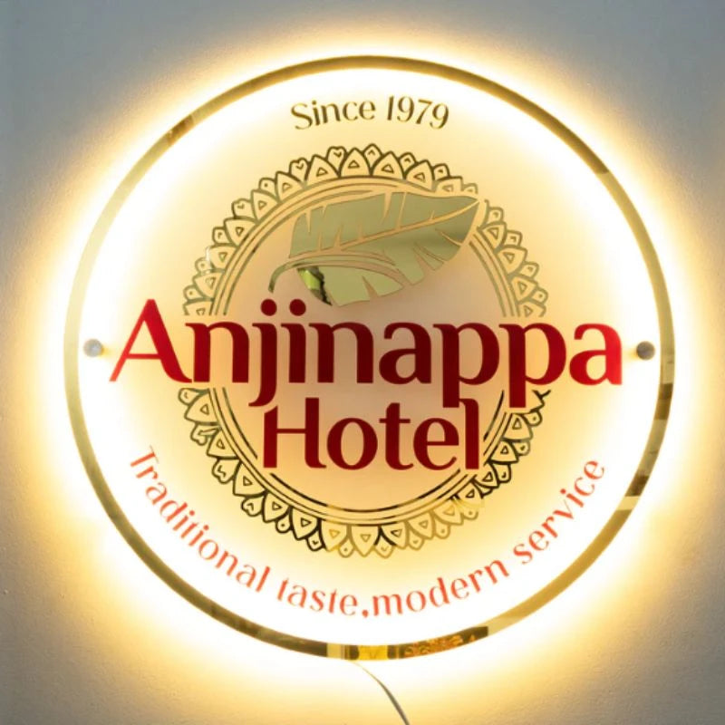 Acrylic Anjunappa Hotel Logo Sign