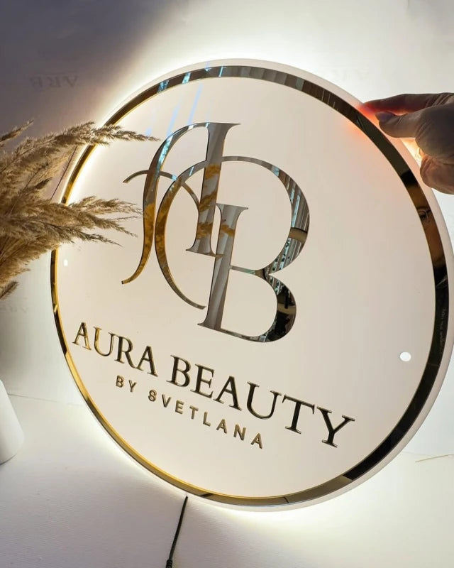 Acrylic Aura Beauty by Svetlana Logo Sign