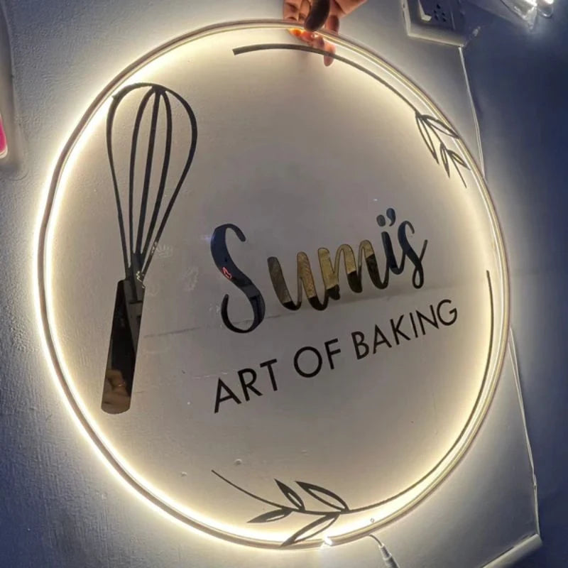 Acrylic Bakery LED Name Plate