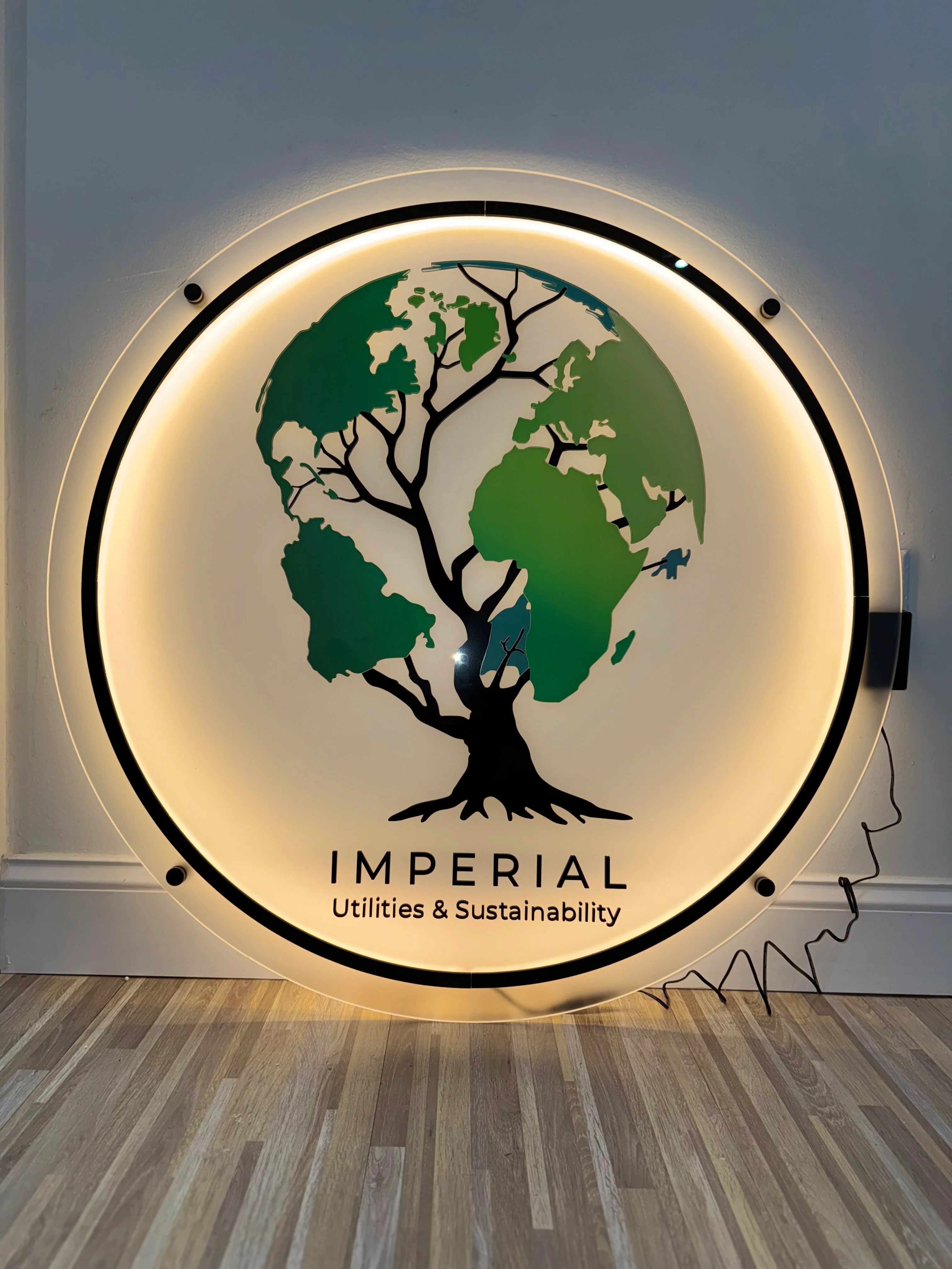 Acrylic Laser Cut 3D Round Logo Sign