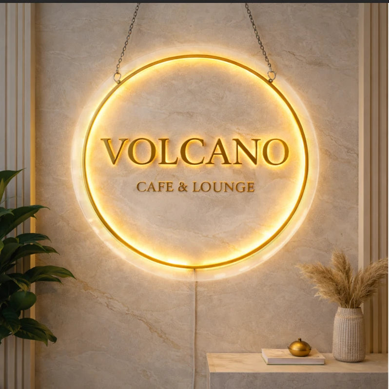 Acrylic Lounge Cafe Logo Sign