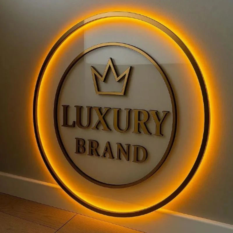 Acrylic Luxury Brand Logo Sign