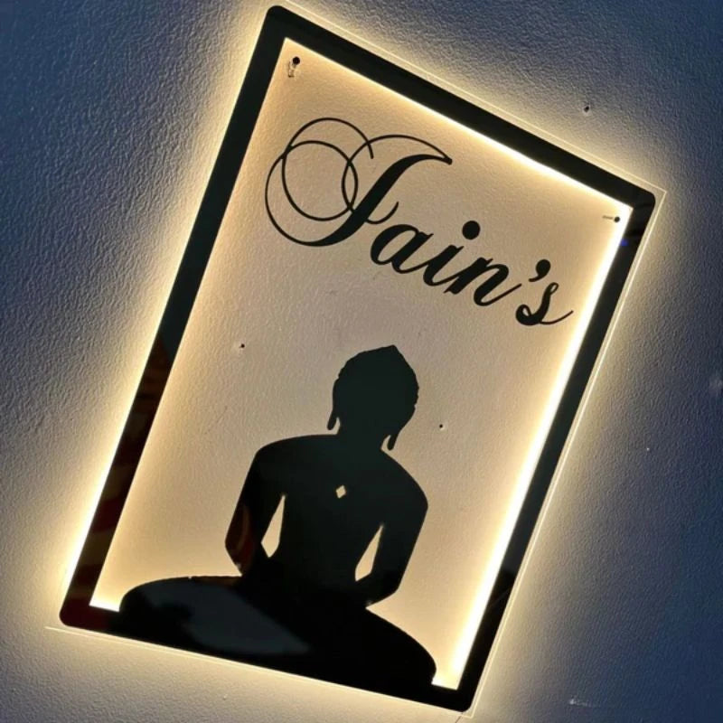 Acrylic Rectangle House LED Name Plate