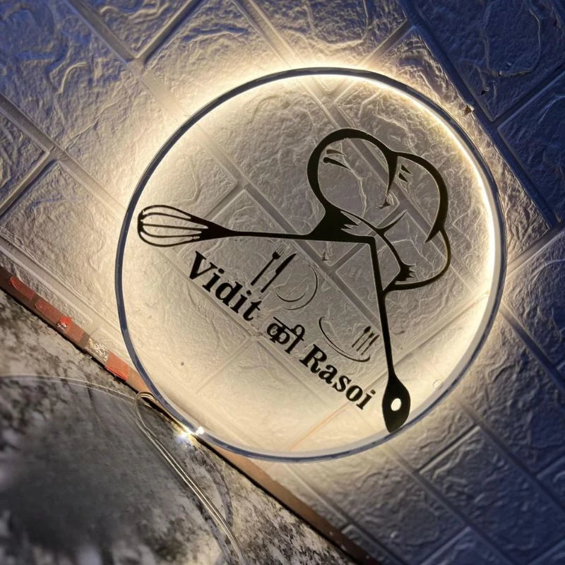 Acrylic Round LED Logo Name Plate