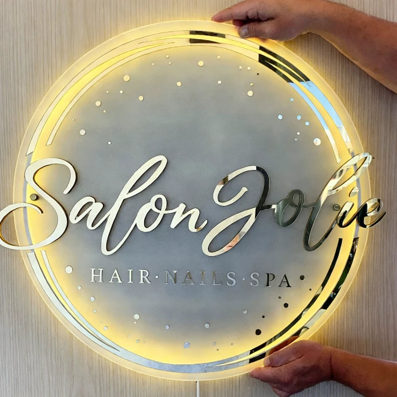 Acrylic Salons Logo Sign Board
