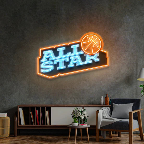 All Star League UV Print Neon Sign Light