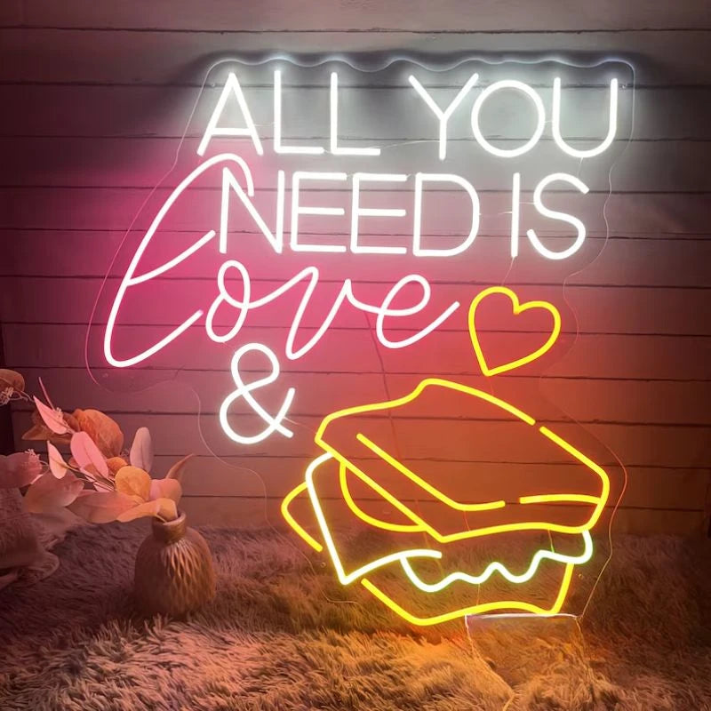 All You Need Is Love Sandwiches LED Neon Sign