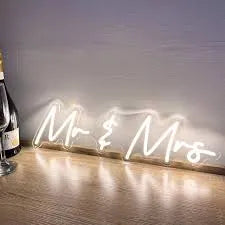 Mr & Mrs Just Us Couple Neon Board
