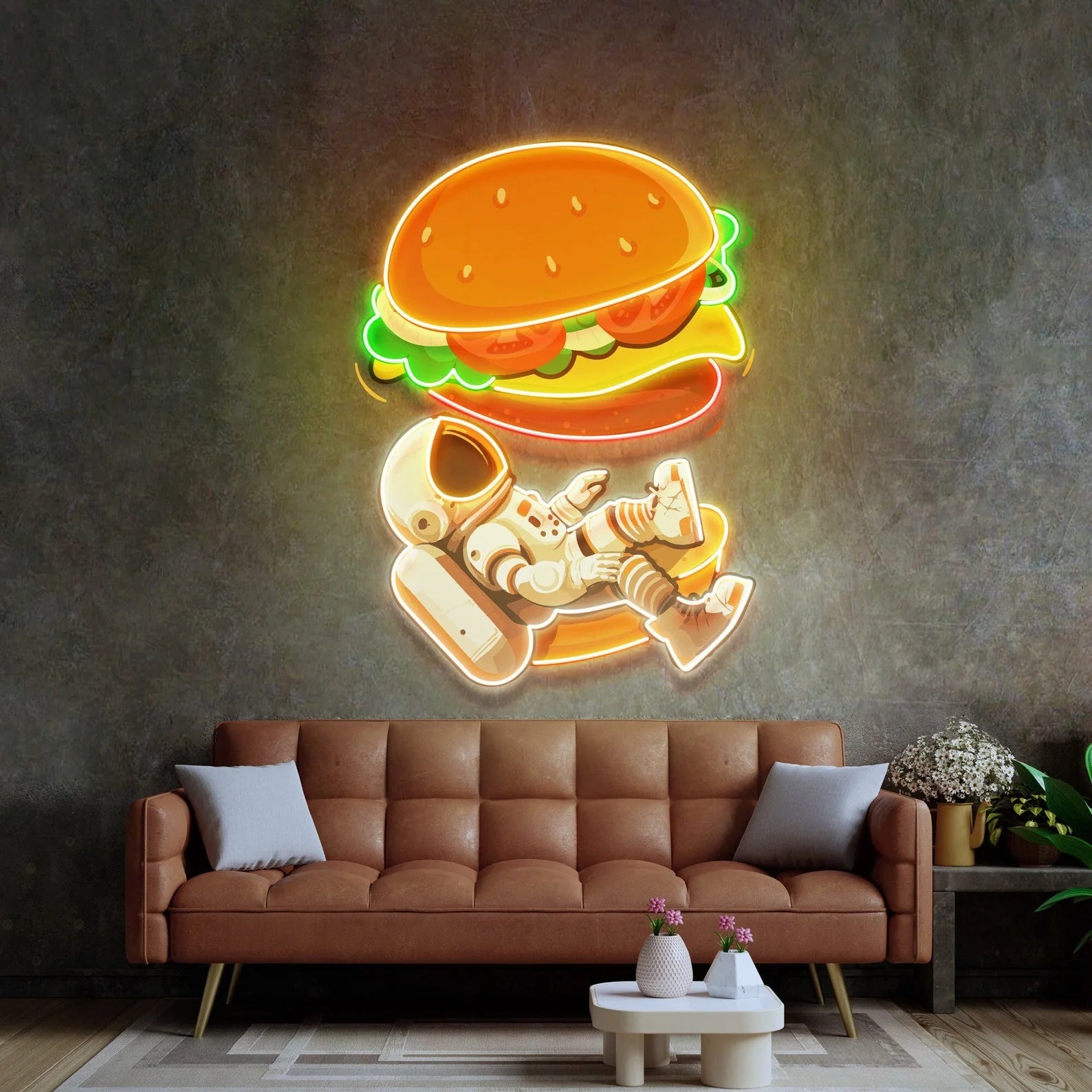Astronaut Burger Neon Sign