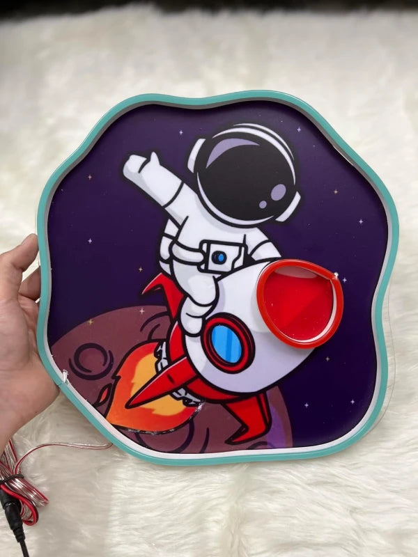 Astronaut Riding Rocket LED Neon Sign