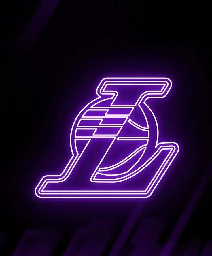 cool neon la lakers logo