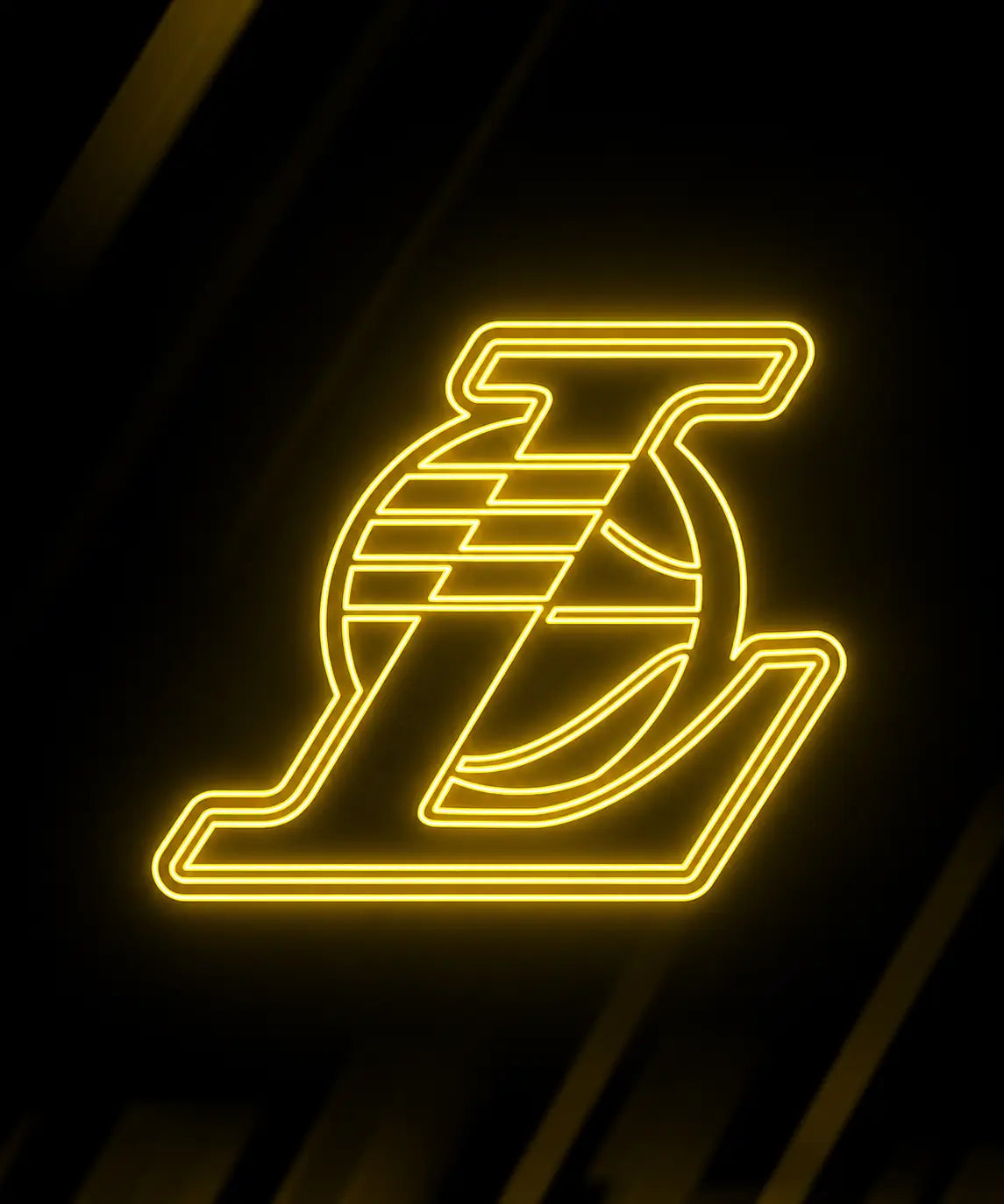 cool neon la lakers logo