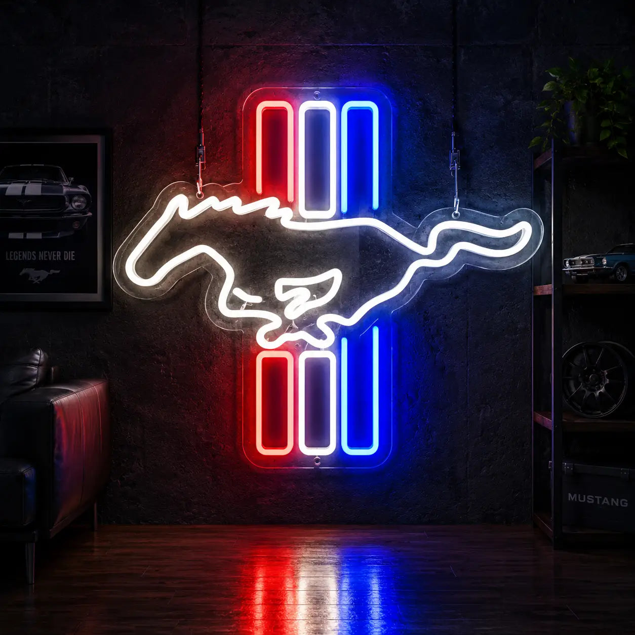 Neon Logo Ford Mustang