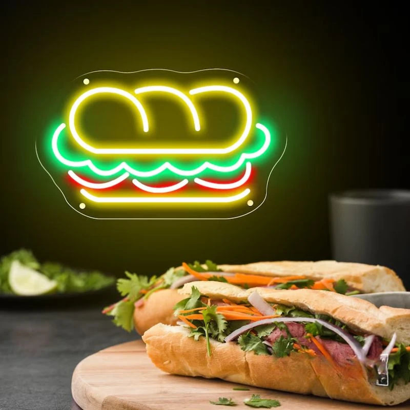 Baguette Sandwich Neon Sign
