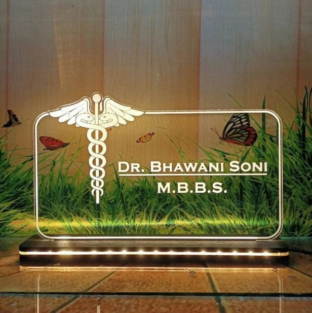 Best Gift For Doctors Personalized LED Name Plate